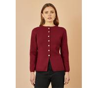 Yumi Yumi Red Knitted Fitted Button Down Peplum Cardigan
