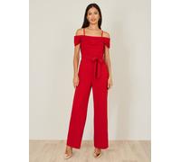 Yumi Yumi Red Stretch Bardot Jumpsuit