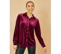 Yumi Yumi Red Velvet Relaxed Fit Shirt Red 12