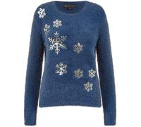 Yumi Yumi Sequin Snowflake Fluffy Jumper bleu M (FR 42-44)