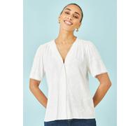 Yumi Yumi White Paisley Viscose Embroidered Shirt White EU 36 (UK 8)