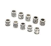 YUMILI 10pcs Viking Bead Beads ALLIAGE ANTIQUE NORSE DRADLOCK Perles pour les Cheveux de la Barbe Collier Bracelet