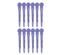 YUMILI 12 pièces/boîte pinces à cheveux Salon de coiffure sectionnement épingles à cheveux pour Salon de coiffure 6 couleurs (Violet)