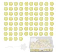 YUMILI 74 pièces perles de tressage de cheveux bobine de cheveux perles de dreadlocks pour accessoires de décoration de cheveux bricolage (Jaune)