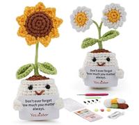YUMILI Amigurumi Kit de crochet pour débutant avec tutoriels vidéo Tous les outils et fil essentiels Cadeau idéal pour les débutants (marguerite tournesol)