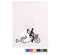 YUMILI Arbre à Empreintes Digitales avec 6 Couleurs d'encre Arbre à Empreintes Digitales en Toile, Arbre à Empreintes Digitales De Mariage DIY, Livre d'or des Autographes d'anniversaire De Mariage