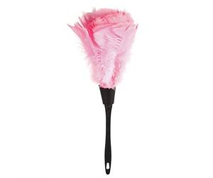 YUMILI Brosse Plumeau - 5 Couleurs Brosse Plumeau Douce en Plume Dinde avec Poignée Noire, Outils de Nettoyage Voiture en Plume de Turquie Meubles Maison, Noir/Blanc/Bleu/Rose Rouge/Rose(Rose)