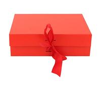YUMILI Coffrets Cadeaux pliants boîtes d'emballage réutilisables de Couleur Pure avec Ruban pour Stocker des Bijoux Bonbons Bougies Parfum (Rouge)