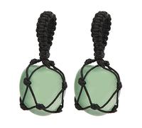 YUMILI Crystal Hanging Ornament Natural Crystal Healing Stone Pendant for Mood Stabilization Attract Wealth Success Car Rearview Mirror Decor Keychain Bag Zipper Buckle 2Pcs (Ziying)