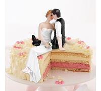 YUMILI Décorations de gâteau de Mariage - Figurine en résine Romantique Amour Mariée Marié Couple Décoration Amusante, Fête de Mariage Embrasser Couple Gâteau Topper Décorations de Mariage