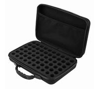 YUMILI Essential Oil Carrying Case Hard Shell Exterior Storage Organizer Premium Quality EVA Leather Material Sturdy Shock Proof Flexible Holds 60 Bottles 5ml 10ml 15ml for Travel Home (Noire)