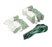 YUMILI Green Gift Box with Ribbon Elegant Vase Shape Design THANK YOU Leaf Pattern Candies Boxes Party Favors for Wedding Birthday Party Hard Paper Material 50 Sets