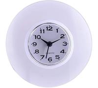 YUMILI Horloge Murale, Mini Mignon Miroir Ventouse Horloge Murale Horloge à Quartz, Étanche Douche Horloges à Quartz Décoration pour Salle de Bain Cuisine Chambre, 6 Couleurs(Blanc)