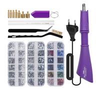 YUMILI Hotfix Applicateur de strass - Applicateur de strass DIY - Kit applicateur de strass Hotfix - Kit d'outils pour textiles et projets de bricolage (UE) (violet)