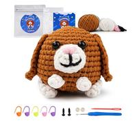 YUMILI Kit de crochet pour débutants, kit de tricot au crochet pour débutants et adultes, ensemble de poupées de broderie cactus à faire soi-même (Chiot)