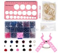 YUMILI Kit de sécurité yeux et nez - Outil auxiliaire pour crochet Amigurumi avec 752 yeux de sécurité et pince, ruban à mesurer, taille 5 à 31 mm (rose)