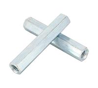 YUMILI Longue Tige Écrou, 2pcs Écrous Hexagonaux Longs, M8*66 Écrous D'accouplement avec Tige Filetée À Six Pans Creux, Arbre En Acier Au Carbone Zingué, Fixations Filetées À Douille Hexagonale