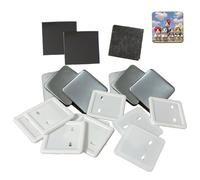 YUMILI Lot de 100 aimants de réfrigérateur - 50 mm - Boutons carrés magnétiques doux - Consommables pour loisirs créatifs (coque en métal, coque arrière en plastique, aimant souple, film transparent)