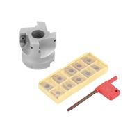 YUMILI Outils Tour à Métaux, Plaquettes de Fraisage en Carbure Indexable BAP400R-50-22-4F avec 10 Plaquettes en Carbure APMT1604 et Clé T15, Diamètre 50 mm, pour Machines CNC et Découpe de Tôles