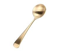 YUMILI Thickened Gold Spoon Brass Elegant Minimalist Design Multi Purpose Kitchen Dining Tool for Home Office Travel Durable Heat Resistant Resistant 16.2cm 6.4in