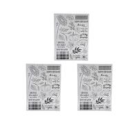 YUMILI Transparent Stamp Clear Silicone Stamp Set for Scrapbooking Card Making DIY Crafting 3PCS TPR Material Safe Reusable Photo Album Decoration