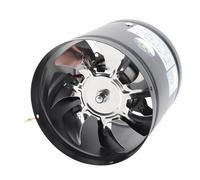 YUMILI Ventilateur de conduit, ventilation puissante métallique à haute vitesse en cuivre Motor d'échappement rond d'échappement pour salle de bain sous-sol noir (6 pouces 150x150 mm / 5,9x5,9 pouces)