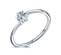 Yumilok Bague en argent 925, bague réglable femme fille, anneau de fiançailles ouvert, bague étoile élégante, zircon incrusté, taille ajustable