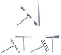 Yumilok Boucle d'oreille de femme fille en argent 925 le style de baguette simple unique(3 paires différents)