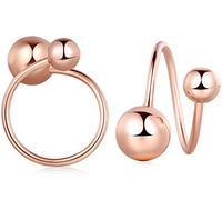 Yumilok Boucle d'oreille en argent 925 bague d'oreille femme fille la forme unique couleur d'or rose cadeau d'anniversaire