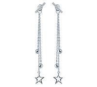 Yumilok Boucle d'oreille femme fille en argent 925 Pendants d'oreilles étoile simple Cadeau Anniversaire Noël (De multiples de manières à porter)