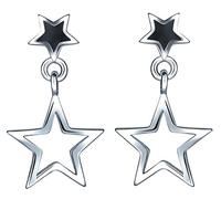 Yumilok Boucle d'oreille pendante femme fille en argent 925 en forme d'étoile ciselé cadeau d'anniversaire