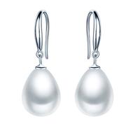 Yumilok Boucles d'oreilles de perle, en 925 argent sterling, pendants d'oreilles pour femme fille, Cadeau parfait Anniversaire Noël