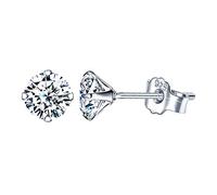 Yumilok Boucles d'oreilles femme fille, en 925 argent, Boucles d'oreilles zircon blanc, Cadeau de Noël anniversaire