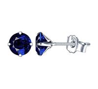 Yumilok Boucles d'oreilles femme fille, en 925 argent, Boucles d'oreilles zircon bleu, Cadeau de Noël anniversaire