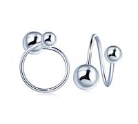 Yumilok Boucles d'oreilles femme fille, en 925 argent sterling, en forme cercle, avec l'élément de vis, Cadeau parfait Noël anniversaire