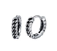 Yumilok Boucles d'oreilles Inoxydable Hommes Femmes Rétro Bagues d'oreilles Torsadées Hip Hop Anneau d'oreille Bijoux Fantaisie Créoles Adolescents Décoration