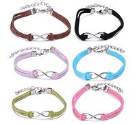 Yumilok Bracelet Extensible doublé chaîne coloré Homme Femme Jeune en Alliage et Velours Coréen Le Symbole d'infini Simple Faishon Cool