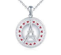 Yumilok femme Collier Tour Eiffel Paris zircone coeur ouvert photo Lock peut contenir l'image 925 argent sterling