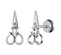 Yumilok Hommes Boucles d'oreilles en Acier Inoxydable Créatifs Femmes Clous d'oreilles de Ciseaux Boucle d'oreille Piercing à Vis Bijoux Quotidiennes Fantaisie Décoration