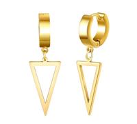 Yumilok Hommes Boucles d'oreilles en Acier Inoxydable: Hip Hop Bagues d'oreilles avec Pendentif de Triangle - Pendante d'oreille Géométrique Tendance - Bijoux Fantaisie Adolescent Décoration