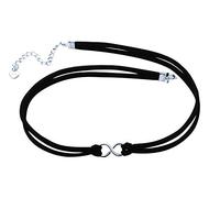 Yumilok Jewelry Collier claviculaire pour femme fille, Ras du Cou, Choker, Couche Double, en argent 925, Pendentif symbole infini, Cadeau de Noël Anniversaire