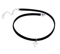 Yumilok Jewelry Collier claviculaire pour femme fille, Ras du Cou, Choker, en argent 925, Pendentif de croix, Cadeau de Noël Anniversaire