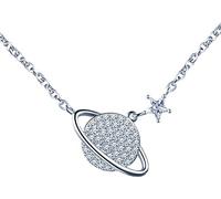 Yumilok Jewelry Collier de femme fille en argent 925 la forme d'univers et l'étoile bijou élégant cadeau de Noël