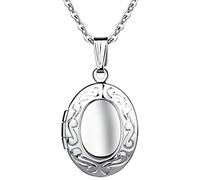 Yumilok Jewelry Collier de Photo en Acier Inoxydable au Titane Le Pendentif Peut Ouvrir pour Femme Fille Rose
