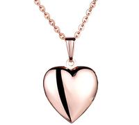 Yumilok Jewelry Collier Pendentif de Photo en Acier Inoxydable au Titane Le cœur Peut Ouvrir pour Femme Fille Or Rose