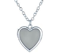 Yumilok Jewelry Collier Pendentif Lumineux Bleu en Alliage la Forme de cœur Simple il Peut Ouvrir en Fashion pour Femme Cadeau Toussaint