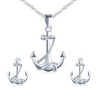 Yumilok Parure de bijoux pour femme - Collier et boucles d'oreilles en argent sterling - Pendentif délicat - Boucles d'oreilles à tige pour adolescentes, amis, maman, anniversaire, demoiselles