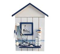 Yumira Armoire à clés en bois - Crochet mural - Boîte de rangement en forme de maison - Armoire à clés - Décoration de la maison