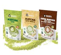 YUMISTA - Pack Découverte Matcha Latte Bio - 3 Saveurs Nature Vanille Cacao - Matcha Latte Instantané Avoine Sans Gluten - Thé Matcha Premium de Chine - Boisson Vegan Chaude ou Glacée