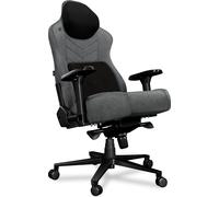YUMISU 2053 Chaise de bureau gaming en tissu magnétique Cloud Black, chaise gaming en tissu, gris clair et noir